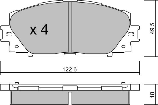 AISIN BPTO-1014 - Комплект спирачно феродо, дискови спирачки vvparts.bg