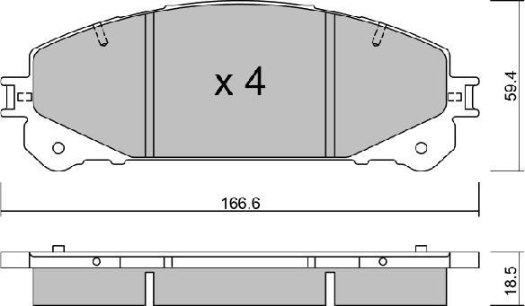 AISIN BPTO-1016 - Комплект спирачно феродо, дискови спирачки vvparts.bg