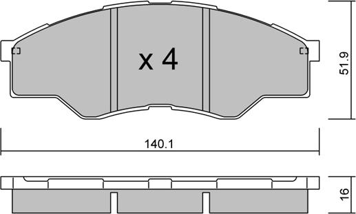 AUGROS 55603807 - Комплект спирачно феродо, дискови спирачки vvparts.bg