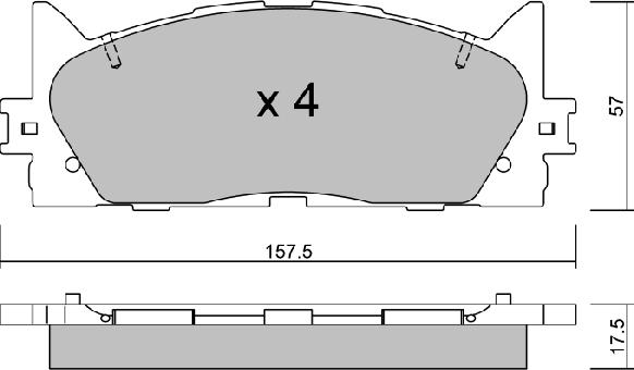 AISIN BPTO-1022 - Комплект спирачно феродо, дискови спирачки vvparts.bg