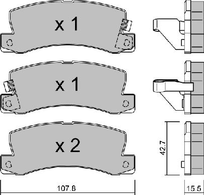 Japanparts JPP-208AF - Комплект спирачно феродо, дискови спирачки vvparts.bg