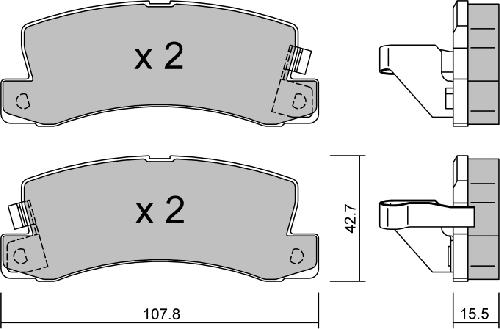 AISIN BPTO-2900 - Комплект спирачно феродо, дискови спирачки vvparts.bg