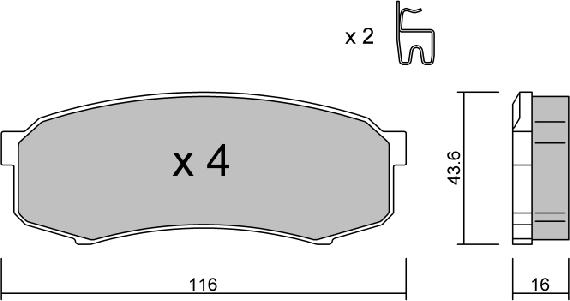 AISIN BPTO-2902 - Комплект спирачно феродо, дискови спирачки vvparts.bg