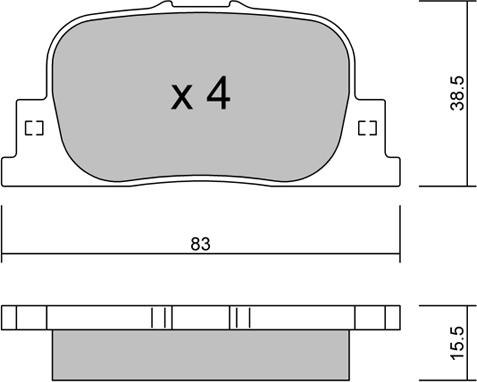 AISIN SS672-S - Комплект спирачно феродо, дискови спирачки vvparts.bg