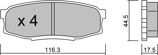 AISIN BPTO-2013 - Комплект спирачно феродо, дискови спирачки vvparts.bg