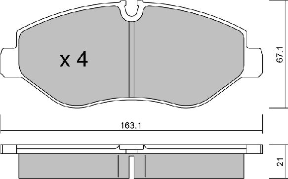 AISIN BPVW-1001 - Комплект спирачно феродо, дискови спирачки vvparts.bg