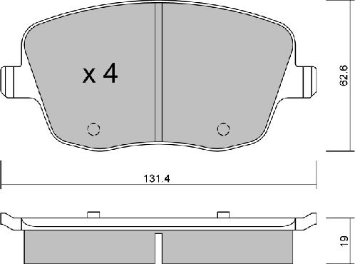 AISIN BPVW-1019 - Комплект спирачно феродо, дискови спирачки vvparts.bg