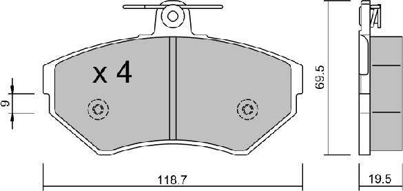 AISIN BPVW-1013 - Комплект спирачно феродо, дискови спирачки vvparts.bg