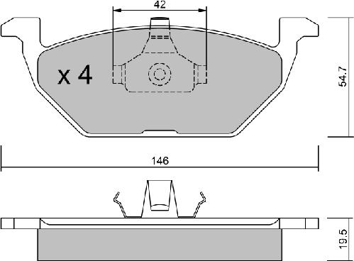 AISIN BPVW-1012 - Комплект спирачно феродо, дискови спирачки vvparts.bg