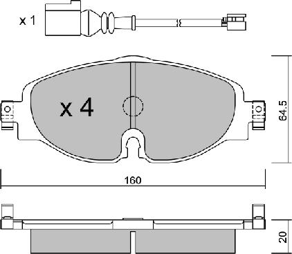 AISIN BPVW-1029 - Комплект спирачно феродо, дискови спирачки vvparts.bg