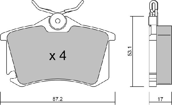 AISIN BPVW-2008 - Комплект спирачно феродо, дискови спирачки vvparts.bg