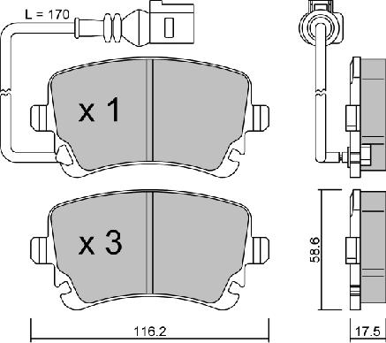 AISIN BPVW-2002 - Комплект спирачно феродо, дискови спирачки vvparts.bg