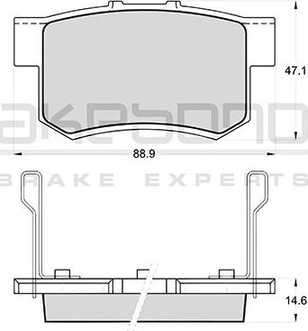 Akebono AN-492WK - Комплект спирачно феродо, дискови спирачки vvparts.bg