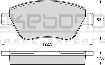 Akebono AN-4454WKE - Комплект спирачно феродо, дискови спирачки vvparts.bg