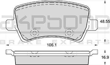 Akebono AN-4456K - Комплект спирачно феродо, дискови спирачки vvparts.bg