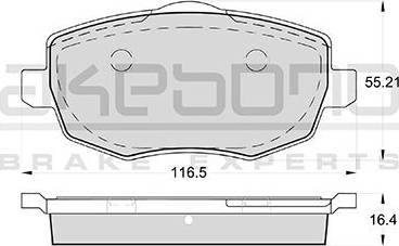 Akebono AN-4465WK - Комплект спирачно феродо, дискови спирачки vvparts.bg