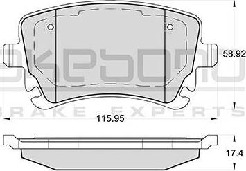 Akebono AN-4438K - Комплект спирачно феродо, дискови спирачки vvparts.bg