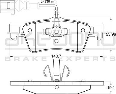 Akebono AN-4554WKE - Комплект спирачно феродо, дискови спирачки vvparts.bg