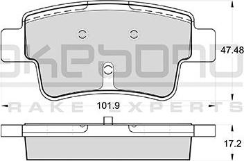 Akebono AN-4511K - Комплект спирачно феродо, дискови спирачки vvparts.bg