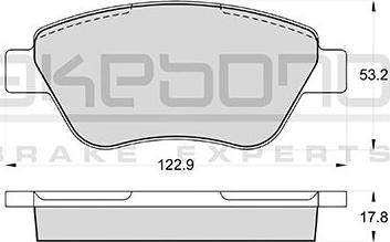 Akebono AN-4586K - Комплект спирачно феродо, дискови спирачки vvparts.bg