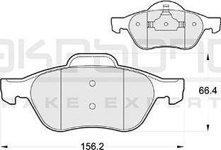 Akebono AN-4662K - Комплект спирачно феродо, дискови спирачки vvparts.bg