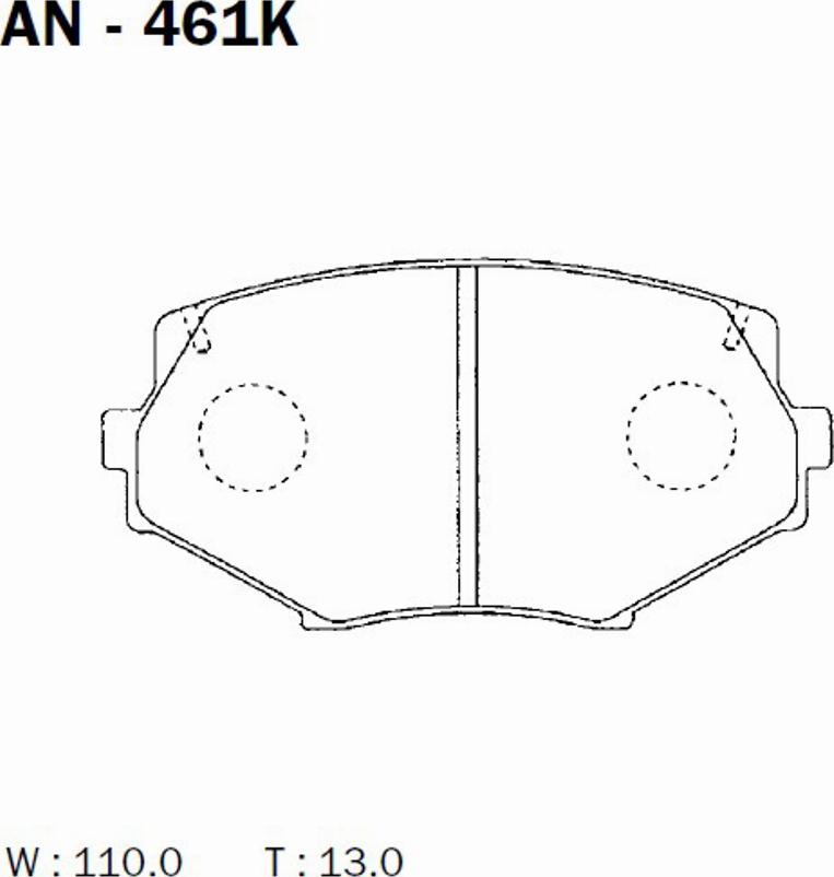 Akebono AN-461K - Комплект спирачно феродо, дискови спирачки vvparts.bg