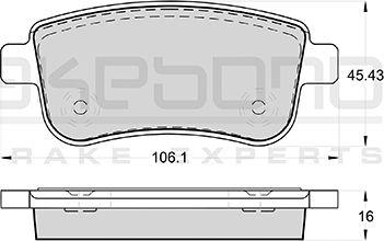 Akebono AN-4675K - Комплект спирачно феродо, дискови спирачки vvparts.bg