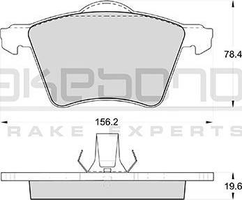 Akebono AN-4042WK - Комплект спирачно феродо, дискови спирачки vvparts.bg