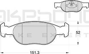 Akebono AN-4033K - Комплект спирачно феродо, дискови спирачки vvparts.bg