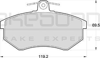 Akebono AN-4076KE - Комплект спирачно феродо, дискови спирачки vvparts.bg