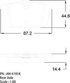 Akebono AN-4191K - Комплект спирачно феродо, дискови спирачки vvparts.bg