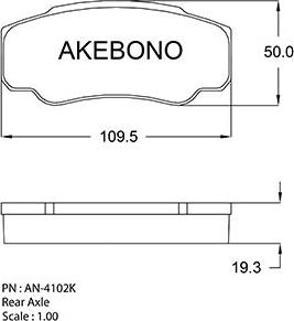 Akebono AN-4102K - Комплект спирачно феродо, дискови спирачки vvparts.bg