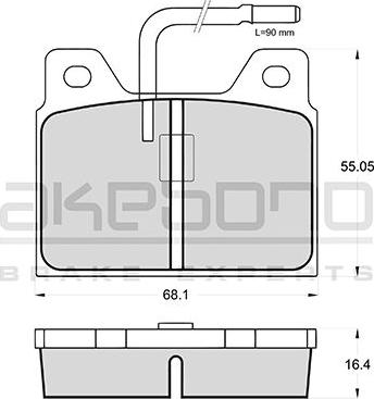 Akebono AN-4111WKE - Комплект спирачно феродо, дискови спирачки vvparts.bg