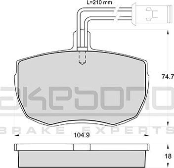 Akebono AN-4181WKE - Комплект спирачно феродо, дискови спирачки vvparts.bg