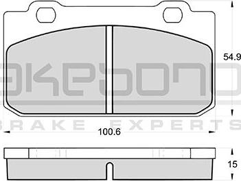 Akebono AN-4171WKE - Комплект спирачно феродо, дискови спирачки vvparts.bg