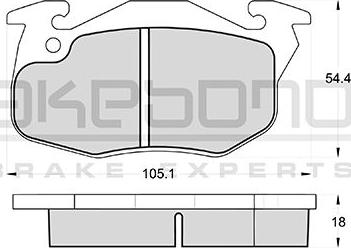 Akebono AN-4394WKE - Комплект спирачно феродо, дискови спирачки vvparts.bg