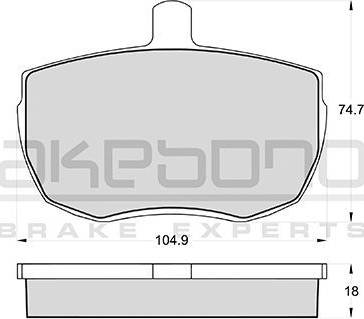 Akebono AN-4347K - Комплект спирачно феродо, дискови спирачки vvparts.bg