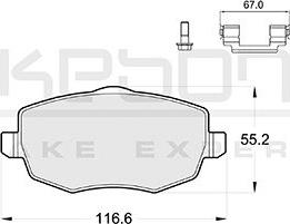 Akebono AN-4366KE - Комплект спирачно феродо, дискови спирачки vvparts.bg