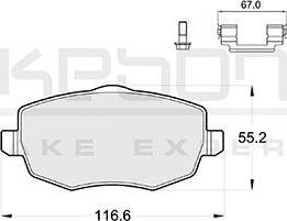 Akebono AN-4366K - Комплект спирачно феродо, дискови спирачки vvparts.bg