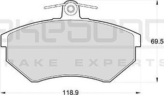 Akebono AN-4372K - Комплект спирачно феродо, дискови спирачки vvparts.bg