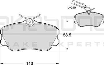 Akebono AN-4211WK - Комплект спирачно феродо, дискови спирачки vvparts.bg