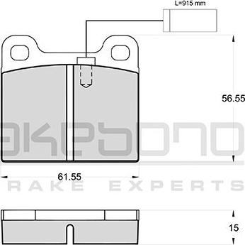 Akebono AN-4217WKE - Комплект спирачно феродо, дискови спирачки vvparts.bg