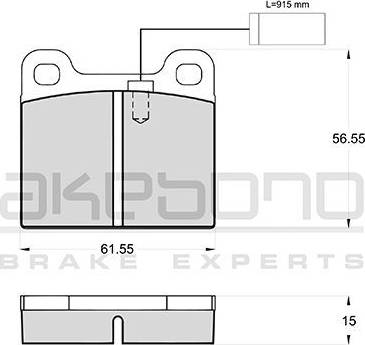 Akebono AN-4217WK - Комплект спирачно феродо, дискови спирачки vvparts.bg