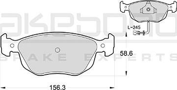 Akebono AN-4234WKE - Комплект спирачно феродо, дискови спирачки vvparts.bg