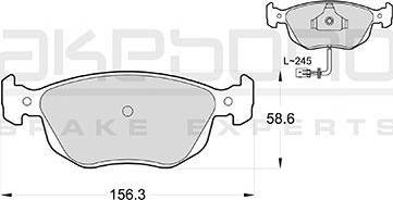 Akebono AN-4234WK - Комплект спирачно феродо, дискови спирачки vvparts.bg