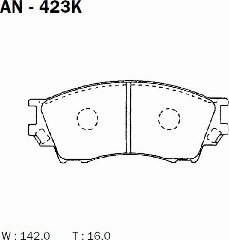 Akebono AN-423K - Комплект спирачно феродо, дискови спирачки vvparts.bg