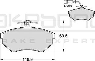 Akebono AN-4755WK - Комплект спирачно феродо, дискови спирачки vvparts.bg