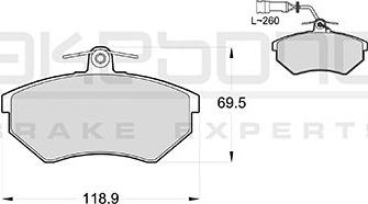 Akebono AN-4756WK - Комплект спирачно феродо, дискови спирачки vvparts.bg