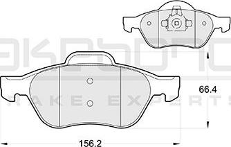 Akebono AN-4714K - Комплект спирачно феродо, дискови спирачки vvparts.bg