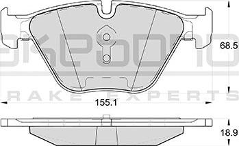 Akebono AN-4736K - Комплект спирачно феродо, дискови спирачки vvparts.bg